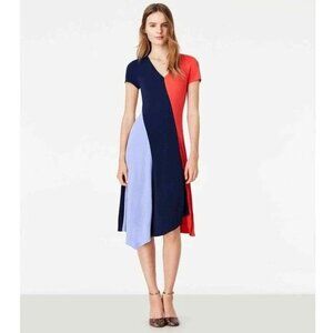 NWOT Tory Burch Walden Asymmetrical Colorblock Dress Size Medium